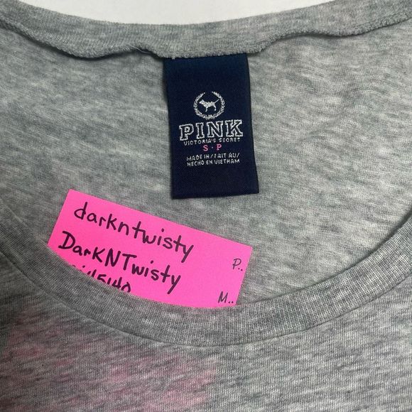 BNWOT Victoria’s Secret PINK Gray knitsequin short sleeve tshirt S PRICE FIRM - Picture 10 of 11